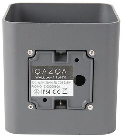 Applique moderna grigio scuro incl. LED IP54 quadrata - Evi