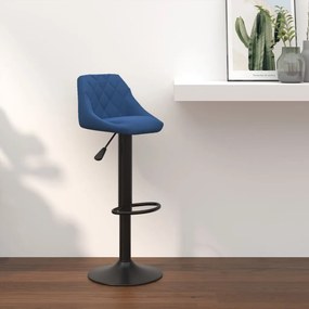 Sgabello Da Bar Blu İn Velluto /
