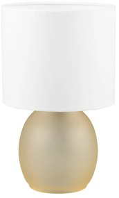 Lampada da tavolo in bianco e oro con paralume in tessuto (altezza 29 cm) Vela - Trio