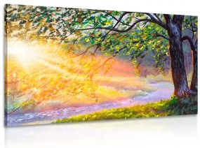 Quadro su tela – Alba nel bosco