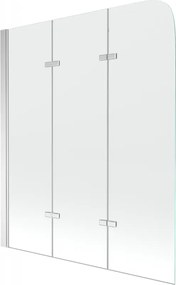 Mexen Felix paravento per vasca da bagno a 3 ante 120 x 140 cm, trasparente, cromo - 890-120-003-01-00