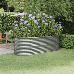 Letto Giardino Acciaio Verniciato A Polvere 224x80x68cm Argento /