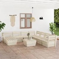 Set Divani da Giardino su Pallet 9 pz in Legno Abete Impregnato cod mxl 49165