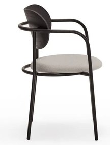 Sedia da pranzo nera e grigia in frassino Eclipse - Teulat