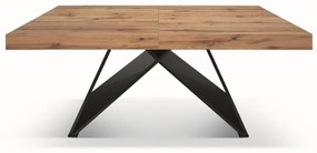 Tavolo VULCANO in legno, finitura rovere rustico con base in legno mdf antracite, allungabile 160×90 cm – 240×90 cm