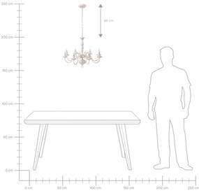 Lampadario candeliere bianco antico 98 cm BRITHON Beliani