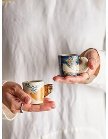 Tazzine in set per espresso blu/color crema in gres 2 pz 55 ml Hezha – Bloomingville