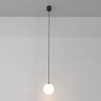 Lampadario A Sospensione Moderno Luna Alluminio Nero Luce Led Integrato 5W Calda