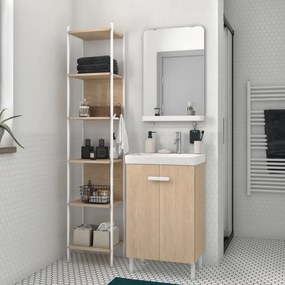 Mobile da bagno sotto lavabo SENSEA Easy rovere laccato opaco L 50 x H 80 x P 40 cm 2 ante, lavabo non incluso