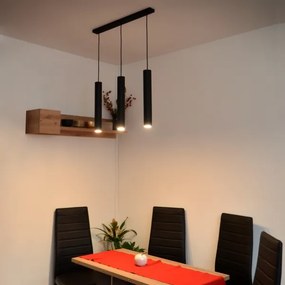 LED Lampadario a sospensione con filo TUBA 3xGU10/4,8W/230V nero