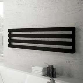Scaldasalviette ad acqua calda IRSAP STEP nero satinato interasse 1276 mm, L 150 x H 43 cm