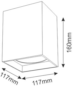 Faretto JUPITER 1xE27/20W/230V 11,7x11,7 cm nero
