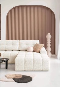 Divano angolare componibile color crema allungabile/con contenitore (con penisola a destra) Lulu – Miuform