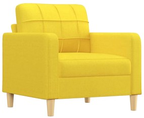 Poltrona giallo chiaro 60 cm in tessuto