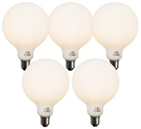 Set di 5 Lampadina LED dimmerabile a 3 livelli E27 opale G125 4W 450lm 3000K