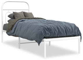 Giroletto senza materaso con testiera metallo bianco 75x190 cm