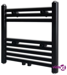 vidaXL Radiatore Centrale Portasciugamano Dritto Nero 480 x 480 mm