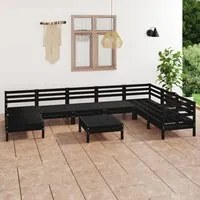 Set Divani da Giardino 9 pz in Legno Massello di Pino Nero cod mxl 36616