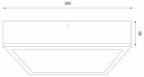 Plafoniera NATURAL SQUARE 4xE27/15W/230V 39x39 cm pino/nero