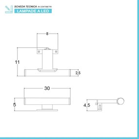 Specchio bagno 60x80 cm reversibile con luce LED naturale