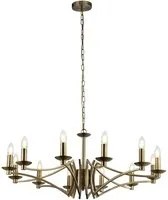 Lampadario Classico Ascot Acciaio Ottone 12 Luci E14