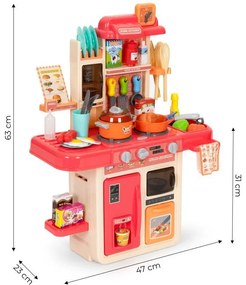 Cucina per bambini rosa con generatore di vapore + accessori