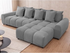 Divano angolare grigio (con penisola a destra/con chaise lounge) Albane – Ropez