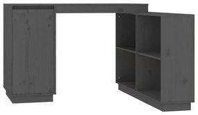 Scrivania grigia 110x50x75 cm in legno massello di pino