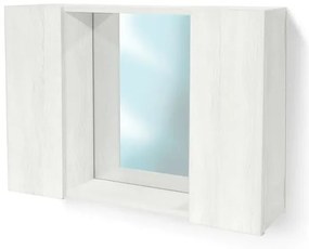 Mobile pensile bagno 60 cm – Specchio e 2 ante, bianco