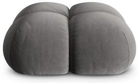 Poggiapiedi grigio con rivestimento in velluto Loretto – Cosmopolitan Design