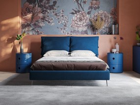 Artemisia letto imbottito con piedini alti sfoderabile in tessuto smacchiabile T17