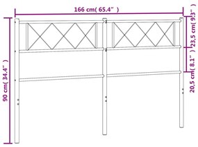 Testiera in Metallo Bianco 160 cm