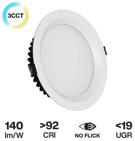 Faro LED da Incasso 60W Foro Ø210mm Bianco CCT con driver Philips Colore Bianco Variabile CCT