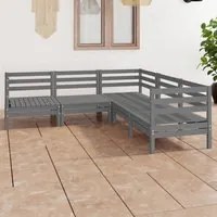 Set Salotto da Giardino 5 pz in Legno Massello di Pino Grigio 3082996