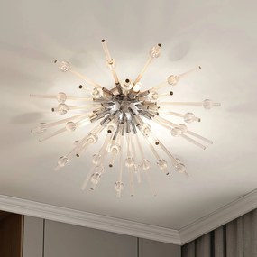 Plafoniera di design Kirai Lucande, dimmerabile, Cromo / Argento, Soggiorno / Sala da pranzo, Metallo, Design, Plafoniera