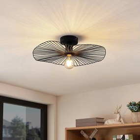 Plafoniera soffitto Ruota Lindby, dimmerabile, Nero, Soggiorno / Sala da pranzo, Metallo, Vintage, Plafoniera