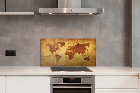 Pannello paraschizzi cucina Vecchia mappa marrone 100x50 cm