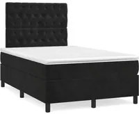 Letto a Molle con Materasso e LED Nero 120x190 cm in Velluto 3270331