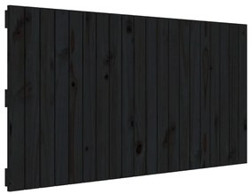 Testiera da parete nera 127,5x3x60 cm in legno massello di pino