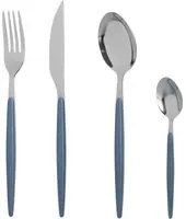 Set 16 posate acciaio inox manico blu Marea