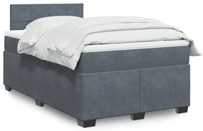 Giroletto A Molle Con Materasso Grigio Scuro 120x190 Cm Velluto /