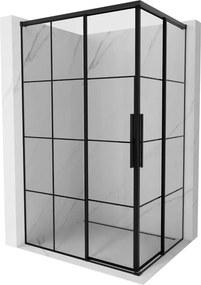 Mexen Rox Duo cabina doccia scorrevole 120 x 80 cm, griglia nera, nero - 8C2D-120-080-70-77