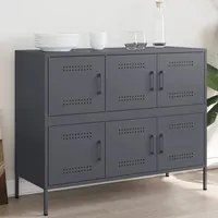 Credenza Antracite 100,5x39x79 cm in Acciaio Laminato a Freddo 843098