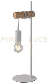 Lume arizona legno naturale e metallo bianco1 luce attacco e27 16x5...