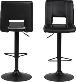 Sgabello da bar nero ad altezza regolabile Sylvia - Actona