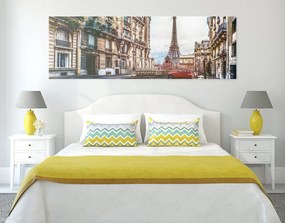 Quadro su tela – Vista sulla Torre Eiffel dalla strada di Parigi