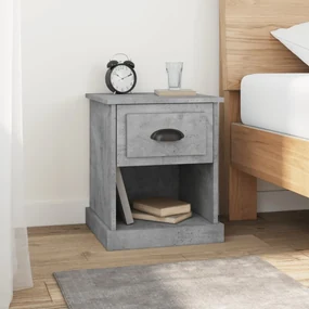 Comodini 2 pz grigio cemento 39x39x47,5 cm in legno multistrato