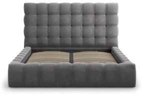 Letto matrimoniale imbottito grigio con contenitore con griglia 200x200 cm Bali - Cosmopolitan Design