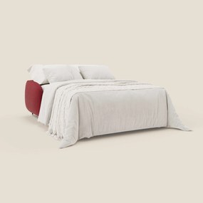 Ninfea divano letto Design Morbido con Piedini alti in Metallo e Materasso H18 cm in tessuto impermeabile T03 rosso