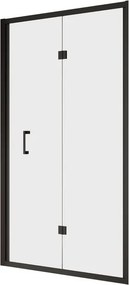 Porta doccia soffietto L 66-72 cm x H 200 cm in vetro trasparente SP. 6 mm, profilo nero, serie Era